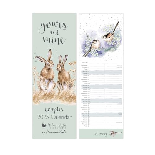 Wrendale Designs by Hannah Dale Yours and Mine' Slim-Kalender 2025 von Wrendale Designs
