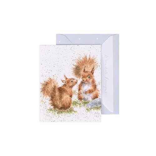 Wrendale - GE061 - Grußkarte, Doppelkarte mit Umschlag, Mini Karte, Eichhörnchen, Between Friends, 7,5cm x 9cm von Wrendale Designs