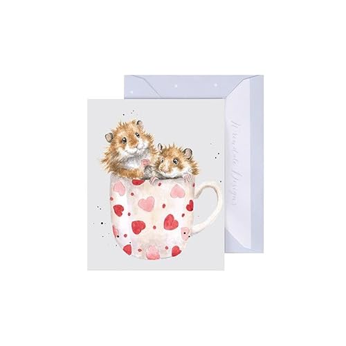 Wrendale - GE101 - Grußkarte, Doppelkarte mit Umschlag, Mini Karte, Nur für dich, Hamster, hamfuls of love, 7,5cm x 9cm von Wrendale Designs
