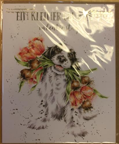 Wrendale - GOC077 - Grußkarte, Doppelkarte mit Umschlag, Hund, Ein kleiner Gruß zum Valentinstag, 17cm x 12,5cm von Wrendale Designs
