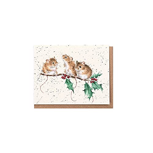 Wrendale - XGE011 - Weihnachten Grußkarte, Doppelkarte mit Umschlag, Mini Karte, Mäuse, Christmas Mice, 7,2cm x 9cm von Wrendale Designs