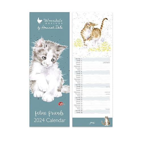 Wrendale designs 2024 Feeline Friends Slim Calendar - Cats von Wrendale Designs