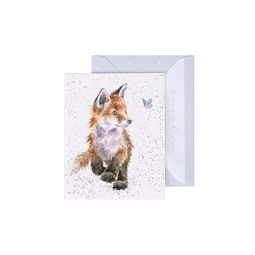 Wrendale - GE072 - Grußkarte, Doppelkarte mit Umschlag, Mini Karte, Nur für dich, Fuchs, Born to be wild, 7,5cm x 9cm, beige von Wrendale Designs
