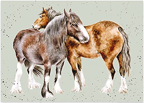 Wrendale - PC002 - Postkarte, Pferde, 10,5cm X 15cm, grün von Wrendale