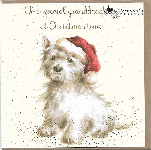 Wrendale Weihnachtskarte – Enkelin – Westie mit Nikolausmütze von Wrendale