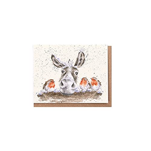Wrendale - XGE004 - Weihnachten Grußkarte, Doppelkarte mit Umschlag, Mini Karte, Esel, Christmas Donkey, 7,2cm x 9cm von Wrendale Designs