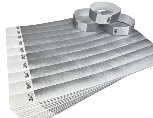 400 Armbänder Silber Tyvek-Identifikationsarmbänder für Veranstaltungen, Sicherheit, Partys, Festivals von Wrist Magic Studio