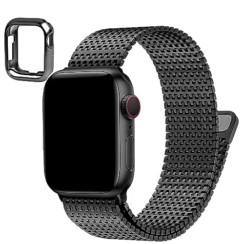 Wristitani Kompatibel mit Apple Watch Armband 49mm/45mm/44mm/42mm/41mm/40mm/38mm, 630 Edelstahl Metall Armband mit Magnetschnalle für iWatch Serie Ultra/9/8/7/6/SE/5/4/3/2/1,(Schwarz) von Wristitani