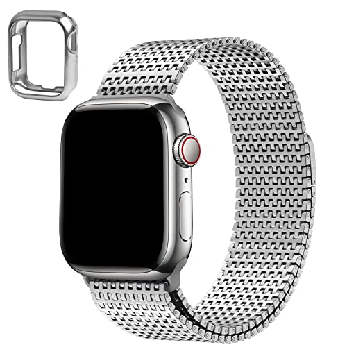 Wristitani Kompatibel mit Apple Watch Armband 49mm/45mm/44mm/42mm/41mm/40mm/38mm, 630 Edelstahl Metall Armband mit Magnetschnalle für iWatch Serie Ultra/9/8/7/6/SE/5/4/3/2/1,(Silber) von Wristitani