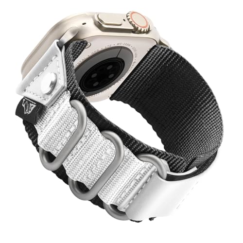 Wristitani Kompatibel mit Apple Watch Armband 49mm 45mm 44mm 42mm 41mm 40mm 38mm, Geflochtenes Nylon Sport Ersatzarmband mit Klettverschluss Design für iWatch Serie Ultra2/Ultra/9/8/7/6/SE/5/4/3/2/1 von Wristitani