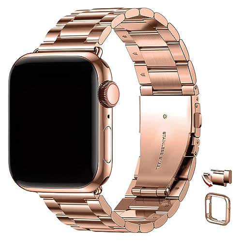 Wristitani Kompatibel mit Apple Watch Armband Ultra2/Ultra 49mm 45mm 44mm 42mm 41mm 40mm 38mm, Werkzeuglose Demontage, Edelstahl Ersatzband für iWatch Series 9 8 7 6 SE 5 4 3 2 1 von Wristitani