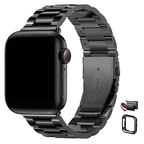 Wristitani Kompatibel mit Apple Watch Armband Ultra2/Ultra 49mm 45mm 44mm 42mm 41mm 40mm 38mm, Werkzeuglose Demontage, Edelstahl Ersatzband für iWatch Series 9 8 7 6 SE 5 4 3 2 1 von Wristitani