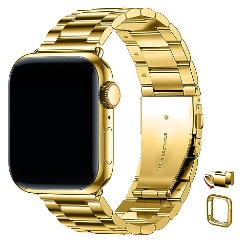 Wristitani Kompatibel mit Apple Watch Armband Ultra2/Ultra 49mm 45mm 44mm 42mm 41mm 40mm 38mm, Werkzeuglose Demontage, Edelstahl Ersatzband für iWatch Series 9 8 7 6 SE 5 4 3 2 1 von Wristitani