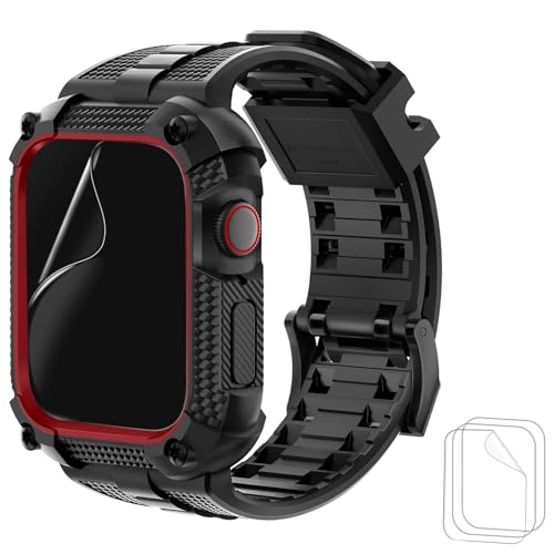 Wristitani kompatibel mit Apple Watch Armband 40mm 44mm 41mm 45mm 49mm Ultra Stoßfest Sport Wassserdicht Armband, Robuste Schutzhülle mit Displayschutz, Ersatzarmband für iWatch Serie 9/8/7/Se/6/5/4 von Wristitani