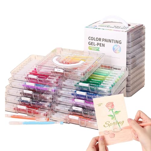 Gel Pens, Craft Markers, Colored Smooth Writing, Large Capacity, Artistic Color Range, Ink Pens with Storage Box for Drawing, Doodling, Scrapbooks, Journaling and Art, 8.07x6.89x6.1 inches Gel Pens, Craft Markers, Colored Smooth Writing, Large Capacity, Artistic Color Range, Ink Pens with Storage Box for Drawing, Doodling, Scrapbooks, Journaling and Art, 8.07x6.89x6.1 inches von Wrohto