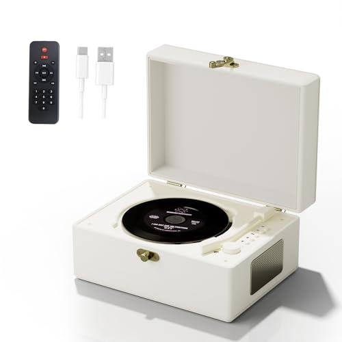 CD-Player mit Fernbedienung, 3600 mAh Akku, Weiß von Wrong colors