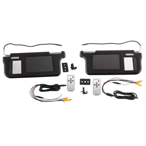 Wrtysully 1 Satz 7 Schwarze Auto-Sonnenblende, Rückspiegel, Bildschirm, LCD-Monitor, 2-Kanal-Video Wrtysully 1 Satz 7 Schwarze Auto-Sonnenblende, Rückspiegel, Bildschirm, LCD-Monitor, 2-Kanal-Video von Wrtysully