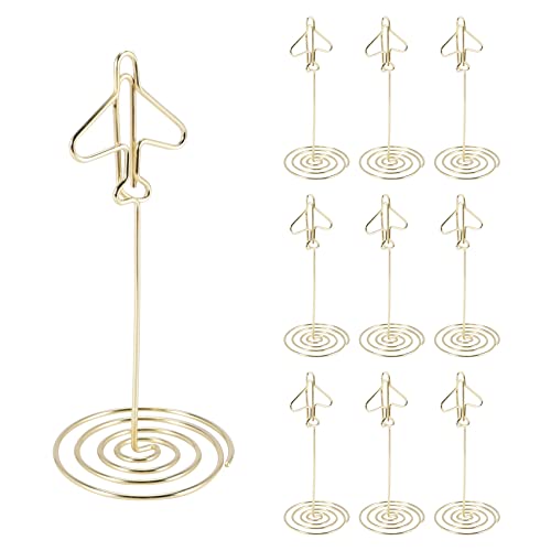 Wrtysully 10 StüCk Memo Clip Halter, Tisch Nummer, Namen Karten Halter, Desktop Metall, Visitenkarte, Foto, Gold Rahmen mit Sockel Wrtysully 10 StüCk Memo Clip Halter, Tisch Nummer, Namen Karten Halter, Desktop Metall, Visitenkarte, Foto, Gold Rahmen mit Sockel von Wrtysully