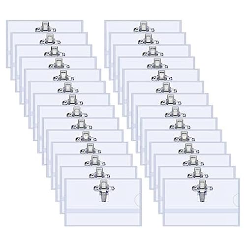 Wrtysully 100 Stück Horizontale Namensschildhalter im Pin-Stil mit Clip und Einsätzen für Karten im Format 90 X 55 mm Wrtysully 100 Stück Horizontale Namensschildhalter im Pin-Stil mit Clip und Einsätzen für Karten im Format 90 X 55 mm von Wrtysully