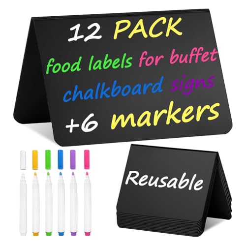 Wrtysully 12er-Pack 4 X 3 Mini-Kreidetafelschilder für Party-Buffet, Lebensmitteletiketten für Party-Zubehör, Hochzeitstischschilder Wrtysully 12er-Pack 4 X 3 Mini-Kreidetafelschilder für Party-Buffet, Lebensmitteletiketten für Party-Zubehör, Hochzeitstischschilder von Wrtysully