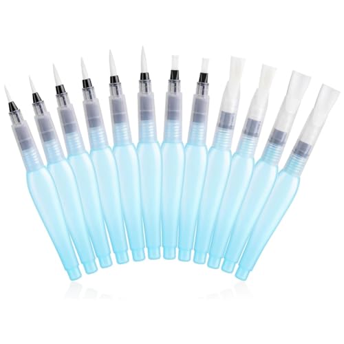 Wrtysully 12er-Pack Nachfüllbare Aquarellstifte, Aquarellpinselstifte, Wasserpinsel für Aquarell, Weiche Aquarellpinselstifte, Farbstifte Wrtysully 12er-Pack Nachfüllbare Aquarellstifte, Aquarellpinselstifte, Wasserpinsel für Aquarell, Weiche Aquarellpinselstifte, Farbstifte von Wrtysully
