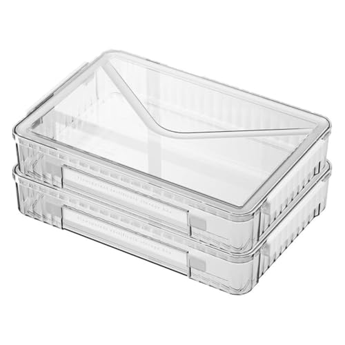 Wrtysully 2 Stück 8,5 X 11 Papieraufbewahrung, Transparenter Kunststoff-Organizer für A4 mit, Tragbarer Projektkoffer, Kunst-Organizer von Wrtysully
