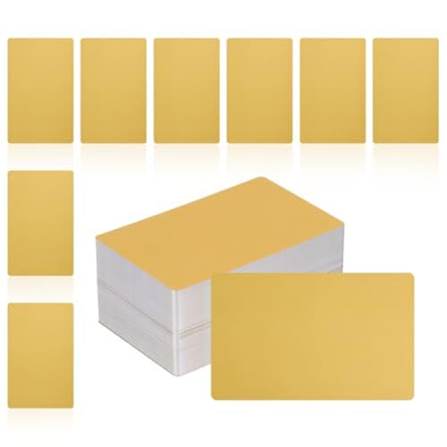 Wrtysully 200 Stück Visitenkartenrohlinge Aus Metall, 1/64, 3,4 X 2, Aluminium, Lasergravurmaterial, Einzigartige Karten, Gold Wrtysully 200 Stück Visitenkartenrohlinge Aus Metall, 1/64, 3,4 X 2, Aluminium, Lasergravurmaterial, Einzigartige Karten, Gold von Wrtysully