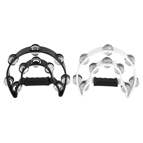 Wrtysully 2Pack 10 Reihiges Tamburin für Erwachsene, Halb Mond Musik Tamburin 20 Metall Hand Schlagzeug Trommel Wrtysully 2Pack 10 Reihiges Tamburin für Erwachsene, Halb Mond Musik Tamburin 20 Metall Hand Schlagzeug Trommel von Wrtysully