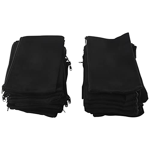 Wrtysully 40 StüCk Leinwand ReißVerschluss Beutel Leinwand Make-Up Bleistiftetui Leere DIY Basteltaschen für Reisen DIY Bastelschule Schwarz von Wrtysully