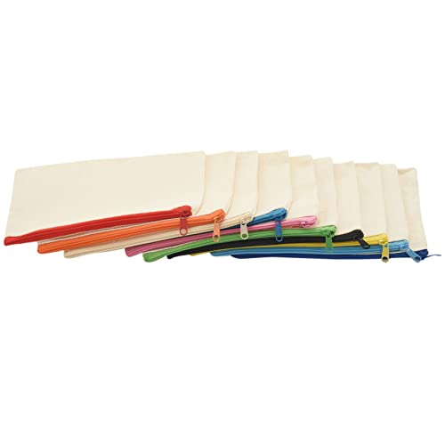Wrtysully 40 StüCke Segeltuch ReißVerschlusstaschen Bleistiftbeutel Schminke Leere Leinwand FedermäPpchen Kosmetiktasche für Reisen DIY Schule (S) von Wrtysully