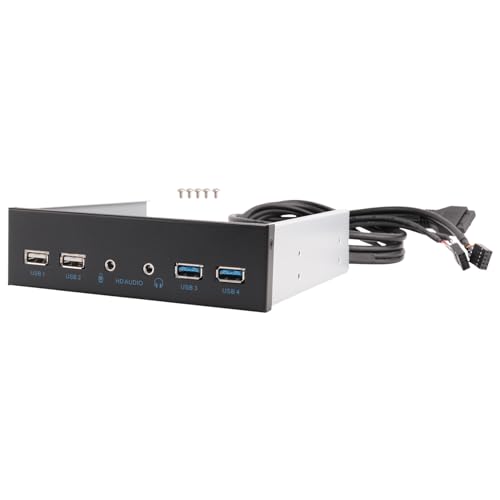 Wrtysully 5,25 Desktop PC Gehäuse Interne Vorderseite Platte USB Hub 2 Anschlüsse USB 3.0 Und 2 Anschlüsse USB 2.0 Mit Hd Audio Anschluss 20 Pin Anschluss von Wrtysully