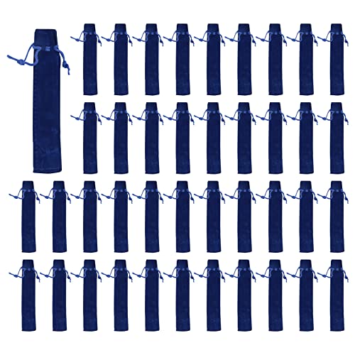 Wrtysully 50 StüCk Blau Samt Federbeutel HüLle Inhaber Einzelne Stift Tasche Fall Bleistiftbeutel Wrtysully 50 StüCk Blau Samt Federbeutel HüLle Inhaber Einzelne Stift Tasche Fall Bleistiftbeutel von Wrtysully