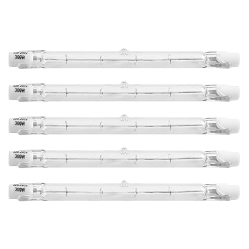 Wrtysully 5Er-Pack R7S 118 Mm 300 W 230 V, R7S Halogen-Linear-GlüHlampe, Dimmbare Halogenlampe für Bauarbeiten, Landschaftsbeleuchtung Wrtysully 5Er-Pack R7S 118 Mm 300 W 230 V, R7S Halogen-Linear-GlüHlampe, Dimmbare Halogenlampe für Bauarbeiten, Landschaftsbeleuchtung von Wrtysully