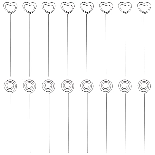 Wrtysully 60 Stuecke Metall Draehte Memo Clip Hinweis Kartenhalter Tischnummer Clip Foto Stand fuer Hochzeitstorte Kuchen, Runde und Herzform, Silbrig Wrtysully 60 Stuecke Metall Draehte Memo Clip Hinweis Kartenhalter Tischnummer Clip Foto Stand fuer Hochzeitstorte Kuchen, Runde und Herzform, Silbrig von Wrtysully