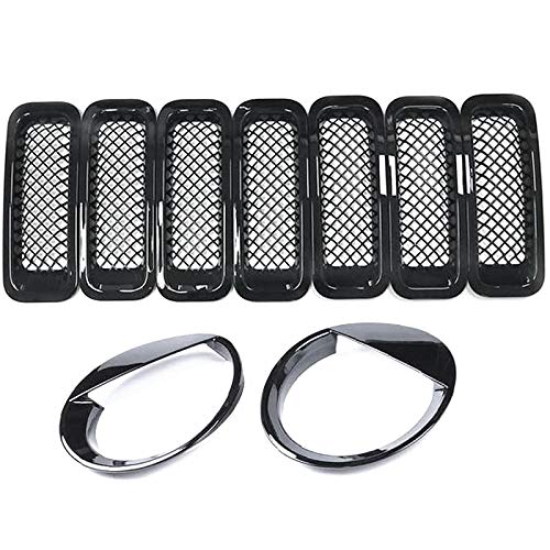 Wrtysully 9 StüCke KüHler Grill Gitter Mesh KüHler Grill Einsatz + Style Scheinwerfer Lampen Abdeckung für Patriot 2011-2016 Wrtysully 9 StüCke KüHler Grill Gitter Mesh KüHler Grill Einsatz + Style Scheinwerfer Lampen Abdeckung für Patriot 2011-2016 von Wrtysully