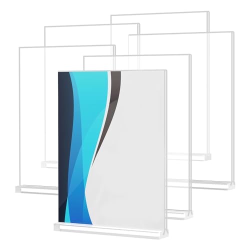 Wrtysully Acryl-Schilderhalter, Transparenter Vertikaler Halter, Menü-Schilderhalter, 8,5 X 11, 6er-Pack, Stehender Papierständer, Präsentationsständer Wrtysully Acryl-Schilderhalter, Transparenter Vertikaler Halter, Menü-Schilderhalter, 8,5 X 11, 6er-Pack, Stehender Papierständer, Präsentationsständer von Wrtysully