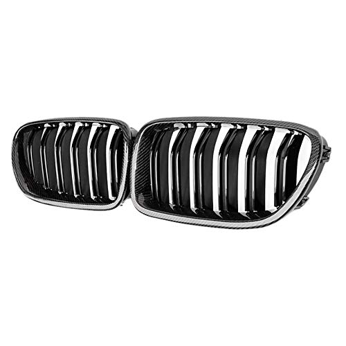 Wrtysully Auto Carbon Fiber GläNzend Doppel Lamellen Front Nieren Gitter Grill für 5 Series F10 F11 M5 2010-2016 von Wrtysully