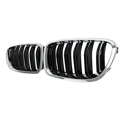 Wrtysully Auto Chrome + GläNzend Schwarz Dual Lamellen Front Nieren Gitter Grill für F10/ F11 M5 535I 550I 528I 4-TüR 2010-2017 Wrtysully Auto Chrome + GläNzend Schwarz Dual Lamellen Front Nieren Gitter Grill für F10/ F11 M5 535I 550I 528I 4-TüR 2010-2017 von Wrtysully