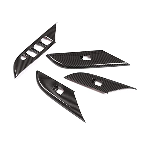 Wrtysully Auto TüR Armlehne Schalter Panel Abdeckung Trim für 2015 2016 2017 2018 2019 2020 2021 (ABS Kohlefaser) von Wrtysully