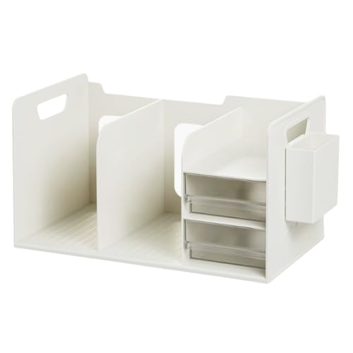 Wrtysully Bücherständer-Aufbewahrungsregal mit Schubladen für Studenten-Bücherregal, Blockier-Aufbewahrungsbox, Buchstopper, Schreibtisch-Organizer, Buchstützen Wrtysully Bücherständer-Aufbewahrungsregal mit Schubladen für Studenten-Bücherregal, Blockier-Aufbewahrungsbox, Buchstopper, Schreibtisch-Organizer, Buchstützen von Wrtysully