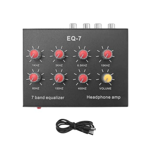 Wrtysully EQ-7 Auto-Audio-Headset-VerstäRker 7-Band-EQ-Equalizer 2-Kanal-Digital-Sound-Equalizer von Wrtysully