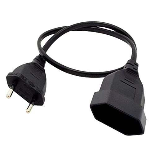 Wrtysully EuropäIsches 2-Poliges Stecker zu Buchse Leistung VerläNgerung Kabel, VDE Zertifiziertes Kupfer Kabel (0,5 M) von Wrtysully