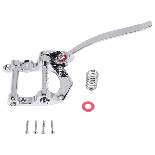 Wrtysully Gitarren Vibrato Saitenhalter Tremolo Flat Top Body Tremolo Einheit Vibrato Bridge für Tele, LP, ETC E-Gitarren (Silber) von Wrtysully