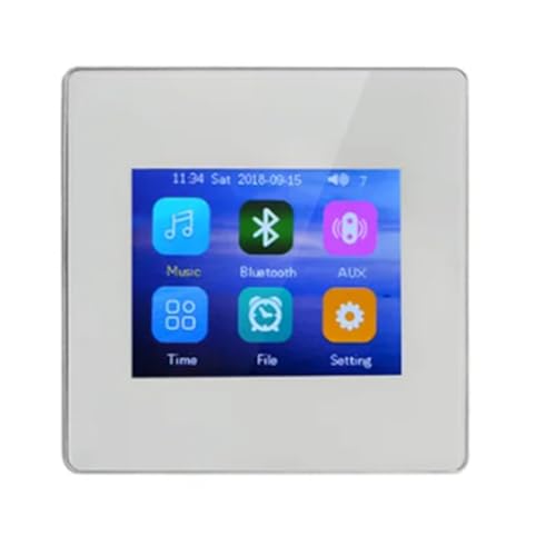 Wrtysully Heimkino-HiFi-Fidelity-Verstärker, Integriertes Bluetooth 5.0-, Vollbild-Touch-Digitalverstärker, Langlebig, Einfache Installation, Einfach zu Bedienen von Wrtysully
