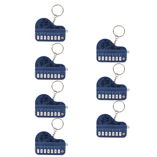 Wrtysully Metallic-Blau, 7-Teiliges Mini-Handheld-Keyboard mit Elektronischem Schlüsselbund, Kann Kleines Klavier Spielen von Wrtysully