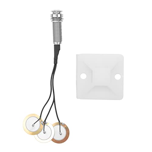 Wrtysully Piezo-Kontaktmikrofon 3 Umsetzer Tonabnehmer mit Endstiftbuchse fuer Kalimba von Wrtysully