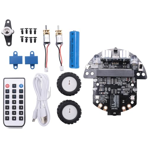 Wrtysully Roboterprogrammierbares Robotik-Kit Basierend auf BBC Microbit V2 und V1 für STEM-Codierungsausbildung mit Aufladbarer Batterie (A) von Wrtysully