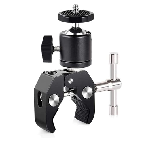Wrtysully Superklemme mit 360° Mini-Kugelkopf, Schnellspanner, Stativhalterung, 1/4 Schraubklemme für DSLR-Kamera Wrtysully Superklemme mit 360° Mini-Kugelkopf, Schnellspanner, Stativhalterung, 1/4 Schraubklemme für DSLR-Kamera von Wrtysully