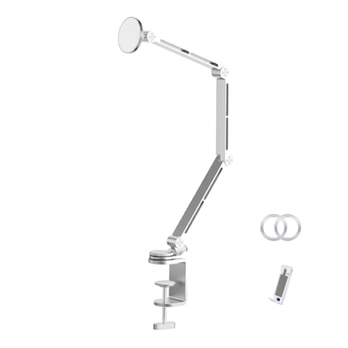 Wrtysully Tablet-Ständer, Schreibtisch-Ständer, Telefonhalter, 360° Drehbar, Klappbar, Büro-Befestigung, Magnetische Halterung, Silberfarben Wrtysully Tablet-Ständer, Schreibtisch-Ständer, Telefonhalter, 360° Drehbar, Klappbar, Büro-Befestigung, Magnetische Halterung, Silberfarben von Wrtysully