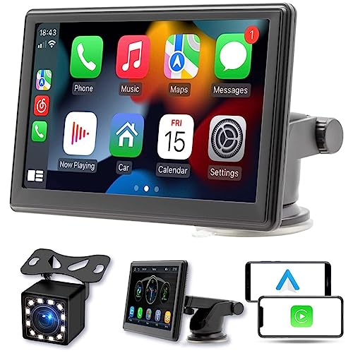 Wrtysully Tragbare Kabellose Carplay-Bildschirm-Armaturenbretthalterung, 7-Touchscreen-Autoradio, Bluetooth, USB Wrtysully Tragbare Kabellose Carplay-Bildschirm-Armaturenbretthalterung, 7-Touchscreen-Autoradio, Bluetooth, USB von Wrtysully